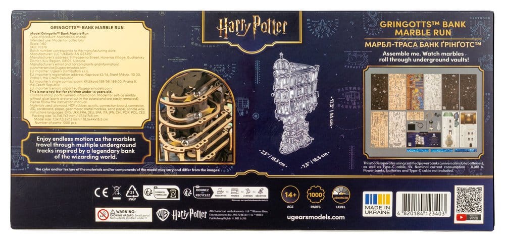 Preorder: Harry Potter Modellbausatz aus Holz Gringotts Bank Murmelbahn – Bild 11